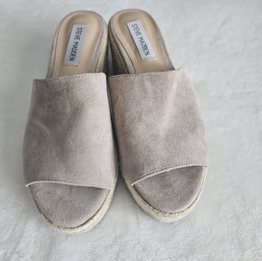 Steve Madden Platform Shoes 6M Beige Suede